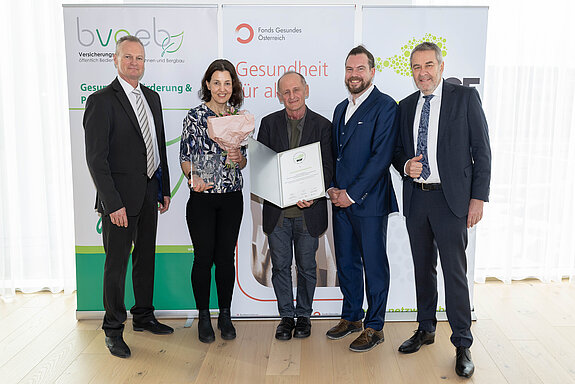 Gruppernfoto von der Verleihung des BGF-Gütesiegels